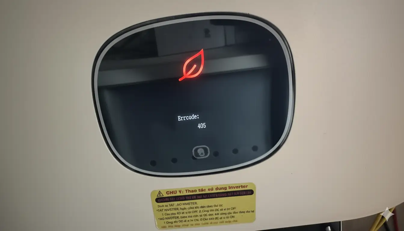 Tela do Inversor solar Growatt com erro 405